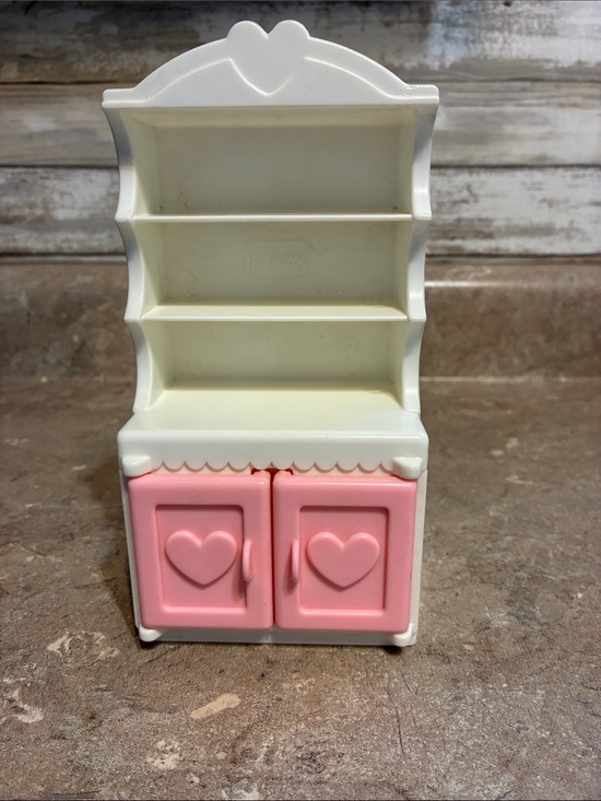 Playskool Other - Playskool 1994 Pink & White Heart Cabinet Toy Hutch